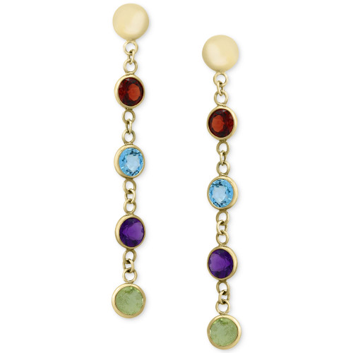 EFFY® Multi-Gemstone Drop Earrings (2-1/5 ct. t.w.) in 14k Gold