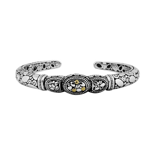 Bali Heritage Classic Cuff Bracelet in Sterling Silver and 18k Yellow Gold Accents