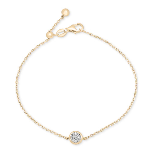 Diamond Miracle Plate Bezel Link Bracelet (1/10 ct. t.w.) in 14k Gold-Plated Sterling Silver, Created for Macy's