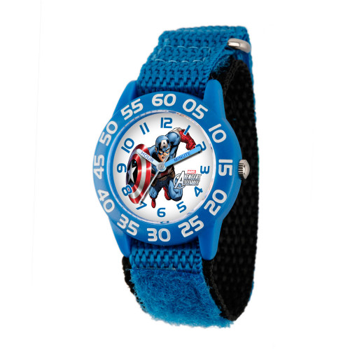 Marvel Captain America Boys' Blue Plastic Time Teacher Watch