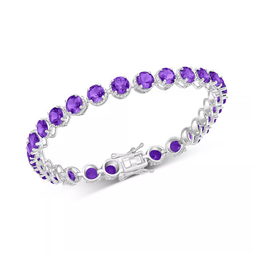 Amethyst Tennis Bracelet (12-3/4 ct. t.w.) in Sterling Silver (Also in Garnet, Sky Blue Topaz, & Citrine)