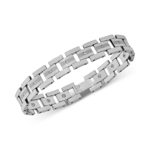 Men's Diamond Link Bracelet (1/3 ct. t.w.) in Tungsten
