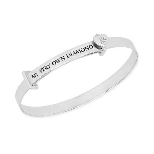 Children's Diamond Accent Expander Bangle Bracelet in Sterling Silver