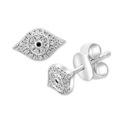 EFFY® Diamond Evil Eye Stud Earrings (1/6 ct. t.w.) in Sterling Silver