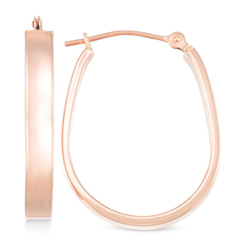 Polished Pear-Shape Hoop Earrings in 10k Rose Gold
