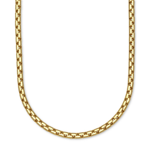 Large Rounded Box-Link 20" Chain Necklace (3.5mm) in 14k Gold