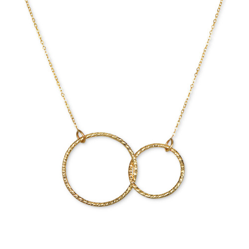 Interlocking Circle Pendant Necklace in 10k Gold