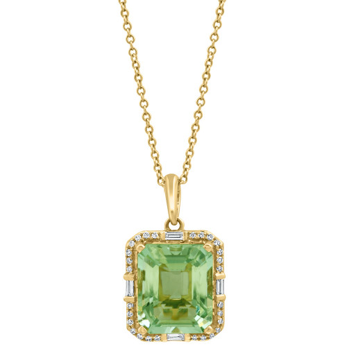 EFFY® Green Quartz (5-1/3 ct. t.w.) & Diamond (1/5 ct. t.w.) 18" Pendant Necklace in 14k Gold