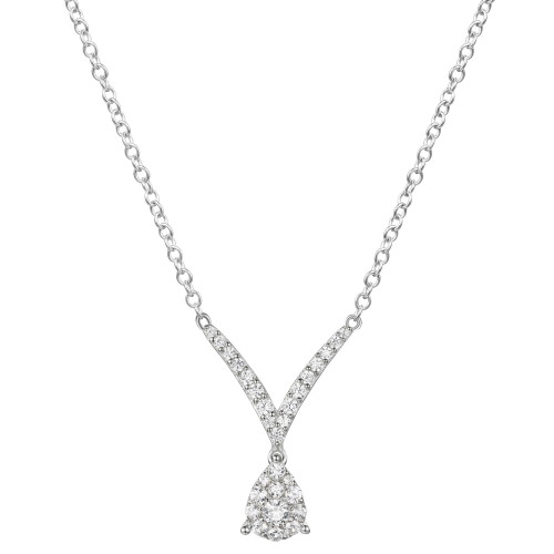 Diamond Teardrop 17" Statement Necklace (1/3 ct. t.w.) in Sterling Silver