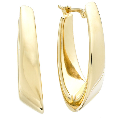 14k Gold Earrings, Visor Earrings