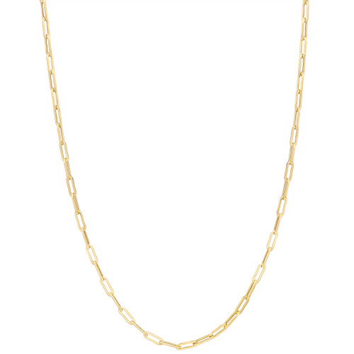 Paperclip Link 16" Chain Necklace in 14k Gold