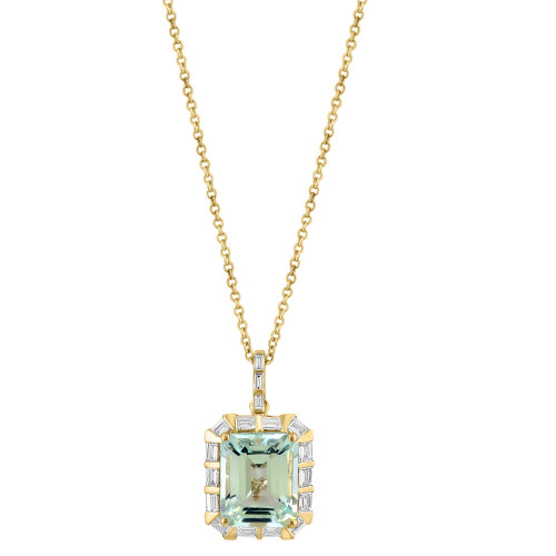 EFFY® Aquamarine (3-7/8 ct. t.w.) & Diamond (1/2 ct. t.w.) 18" Pendant Necklace in 14k Gold
