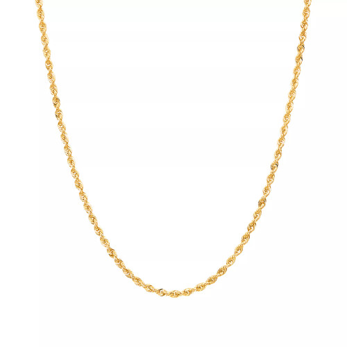 Glitter Rope Link 18" Chain Necklace (2mm) in 10k Gold