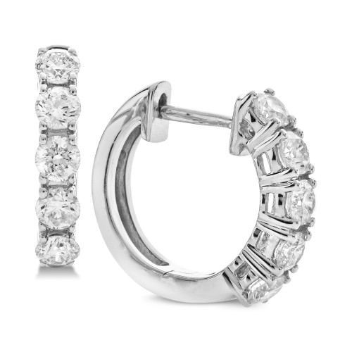 Diamond Hoop Earrings (1 ct. t.w.) in 14k White Gold