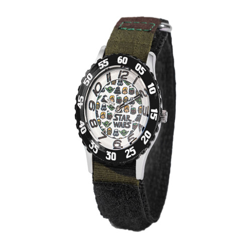 Boy's Disney Star Wars Yoda Luke Skywalker, Darth Vader, C-3PO, Boba Fett Camouflage Nylon Strap Watch 32mm