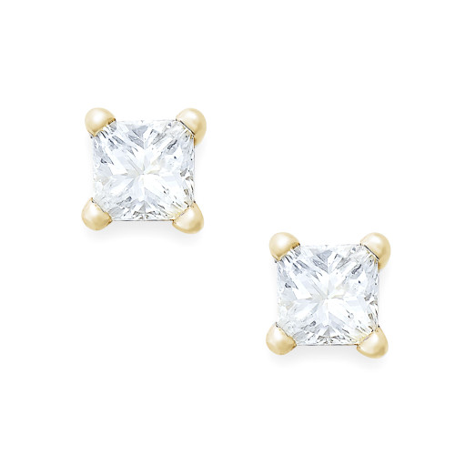Princess-Cut Diamond Stud Earrings in 10k Gold (1/10 ct. t.w.)