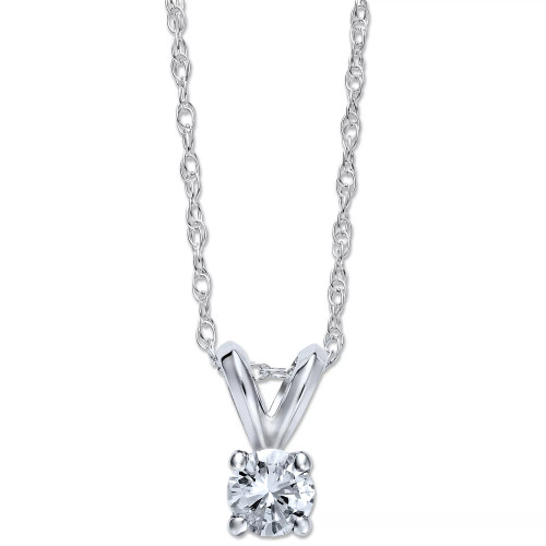 Round-Cut Diamond Pendant Necklace in 10k White or Yellow Gold (1/4 ct. t.w.)