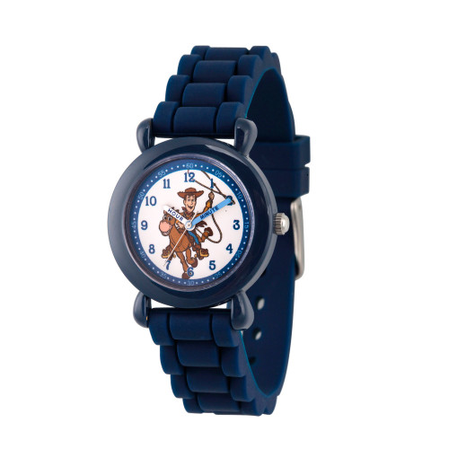 Boy's Disney Toy Story 4 Woody Blue Plastic Time Teacher Strap Watch 32mm