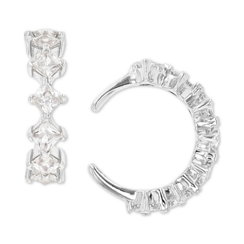 Cubic Zirconia Princess Cut Ear Cuffs