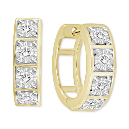Diamond Small Huggie Hoop Earrings (1/4 ct. t.w.) in 10k Gold