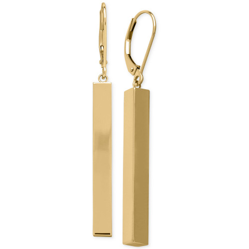 Tube Linear Drop Earrings in 14k Gold, 1 1/2 inch