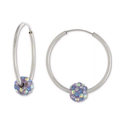 Crystal Ball Small Hoop Earrings, 0.82", Created for Macy's