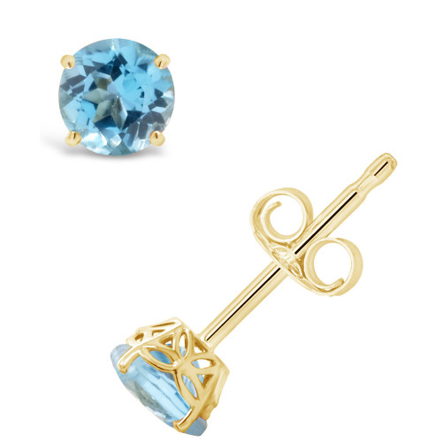 Blue Topaz (1-1/8 ct. t.w.) Stud Earrings in 14K Yellow Gold