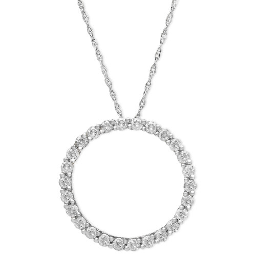 Diamond Pendant, 14k White Gold Diamond Circle (1/4 ct. t.w.)