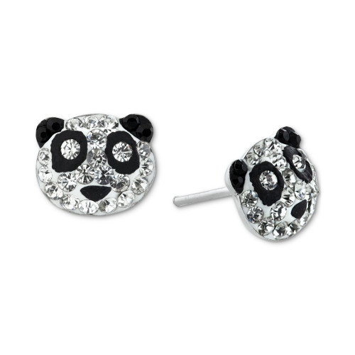 Crystal Panda Stud Earrings in Sterling Silver, Created for Macy's