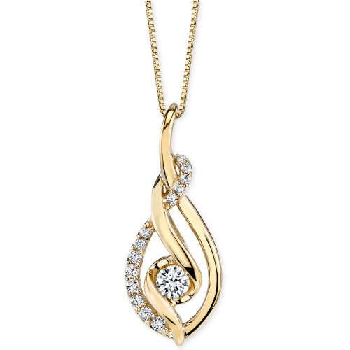 Sirena Diamond Spiral Pendant Necklace (1/3 ct. t.w.) in 14k Gold