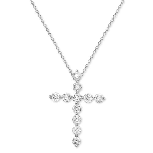 Diamond Cross Pendant Necklace (1 ct. t.w.), 16" + 2" extender