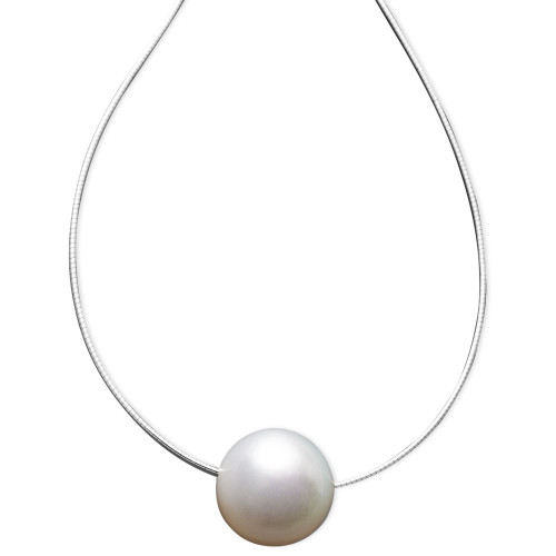 Pearl Necklace, 14k White Gold Cultured South Sea Pearl Pendant (13mm)