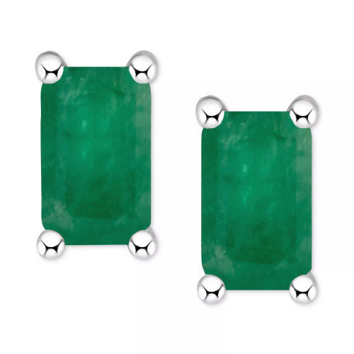 Tanzanite Stud Earrings (1/2 ct. t.w.) in 14k White Gold (Also in Emerald, Sapphire & Ruby)