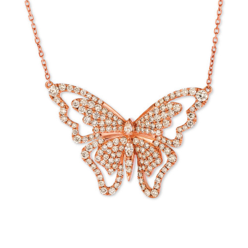 Butterfly Away® Nude Diamond™ 16" Pendant Necklace (2-3/4 ct. t.w.) in 14k Rose Gold