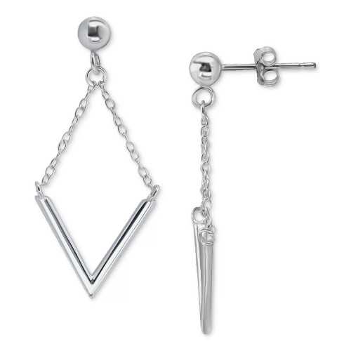 V Bar & Chain Drop Earrings, Created for Macy's