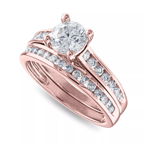 Diamond (1-1/2 ct. t.w.) Channel-Set Bridal Set in 14K White, Yellow or Rose Gold