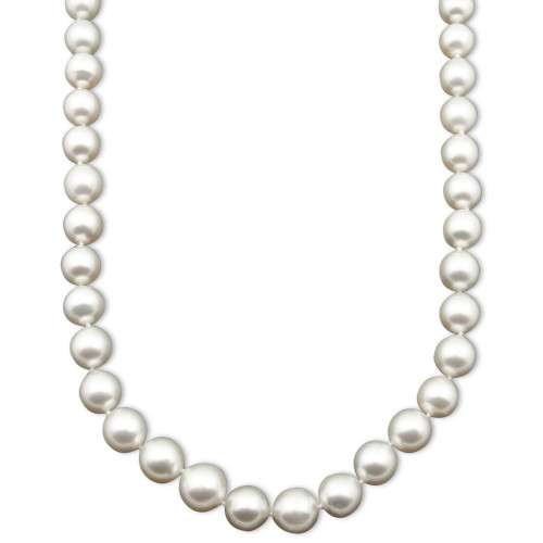 Pearl Necklace, 17" 14k White Gold A Cultured White South Sea Pearl Strand (9-11mm)