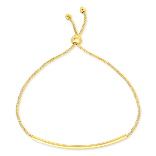 Polished Bar Bolo Bracelet in 10k Gold