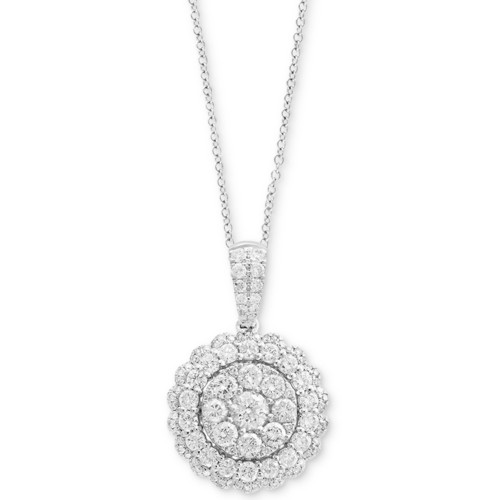 Rock Candy by EFFY® Halo Cluster Pendant Necklace (1-1/5 ct. t.w.) in 14k White or Yellow Gold