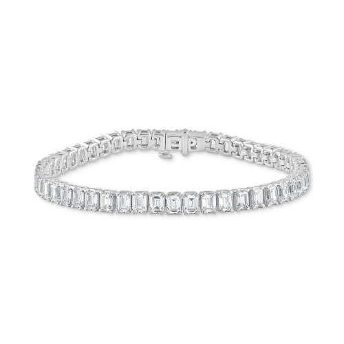 Lab Grown Diamond Emerald-Cut Tennis Bracelet (11 ct. t.w.) in 14k White Gold