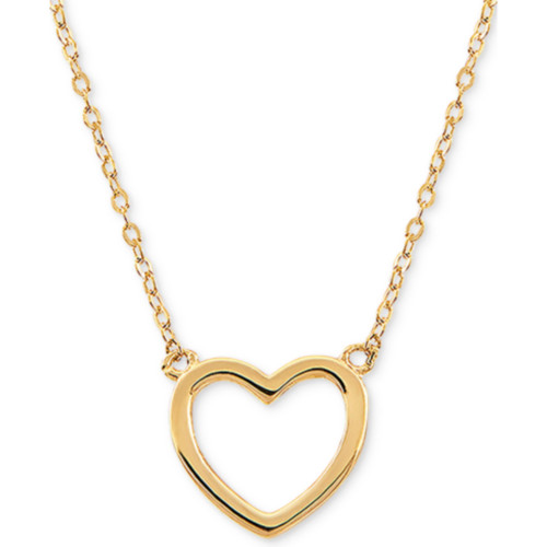 Open Heart 17" Pendant Necklace in 10k Gold