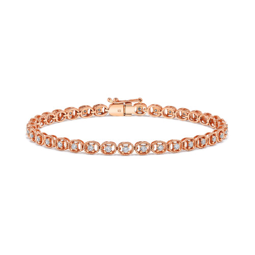 Diamond Rope-Framed Tennis Bracelet (1 ct. t.w.) in 14k Rose Gold