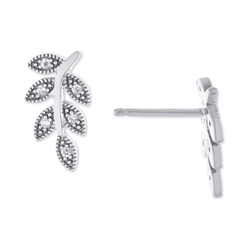 Cubic Zirconia Leaf Stud Earrings, Created for Macy's