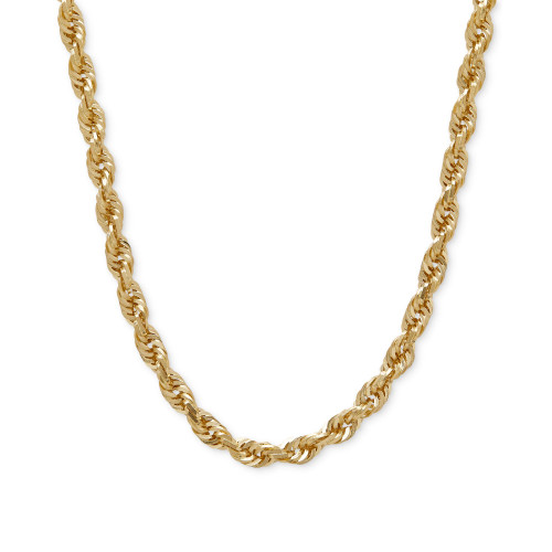 Glitter Rope 22" Chain Necklace (4mm) in 14k Gold