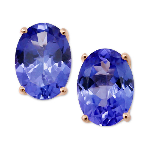 Tanzanite Oval Stud Earrings (1-1/3 ct. t.w.) in 14k Rose Gold