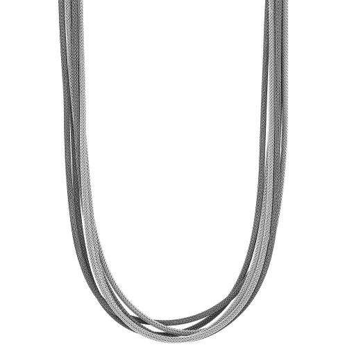 Multi-Strand Mesh 16-1/2" Statement Necklace in Sterling Silver