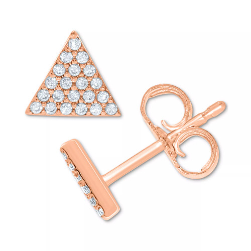 Diamond Pavé Triangle Stud Earrings (1/10 ct. t.w.) in 10k White, Yellow or Rose Gold