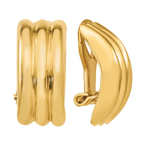 Ridge Textured Half Hoop Clip-On Earrings