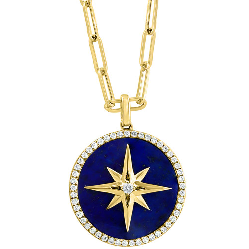 EFFY Lapis Lazuli and Diamond (1/4 ct.t.w.) Pendant in 14k Gold