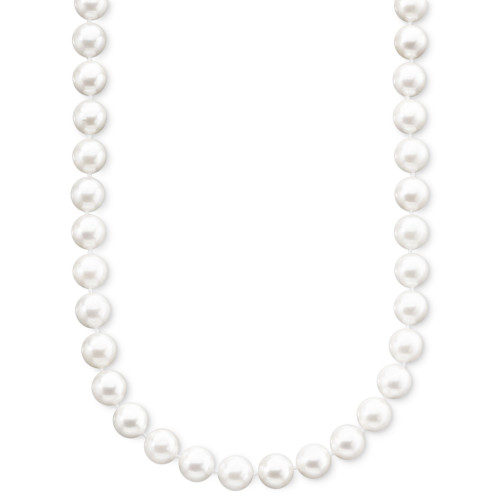 Pearl Necklace, 18" 14k Gold A+ Akoya Cultured Pearl Strand (6-1/2-7mm)